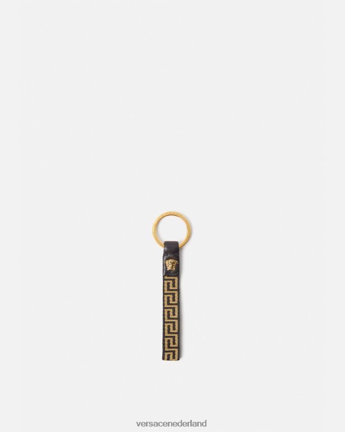 Versace Greca sleutelhanger Heren zwart goud accessoires J2T4F41656
