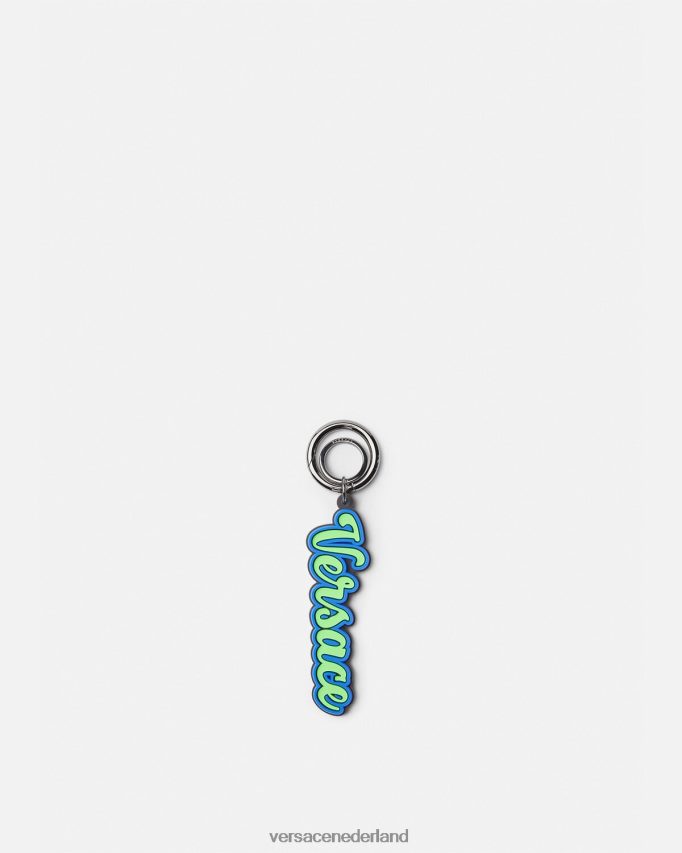 Versace Siliconen sleutelhanger met varsity-logo Heren groen water accessoires J2T4F41666