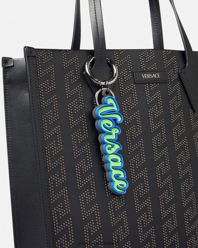 Versace Siliconen sleutelhanger met varsity-logo Heren groen water accessoires J2T4F41666