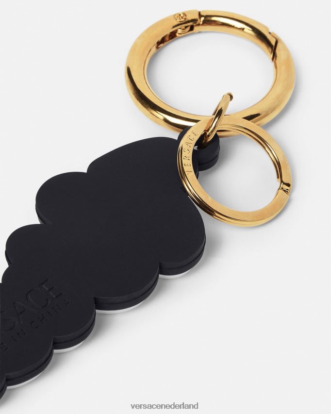 Versace Siliconen sleutelhanger met varsity-logo Heren zwart accessoires J2T4F41665
