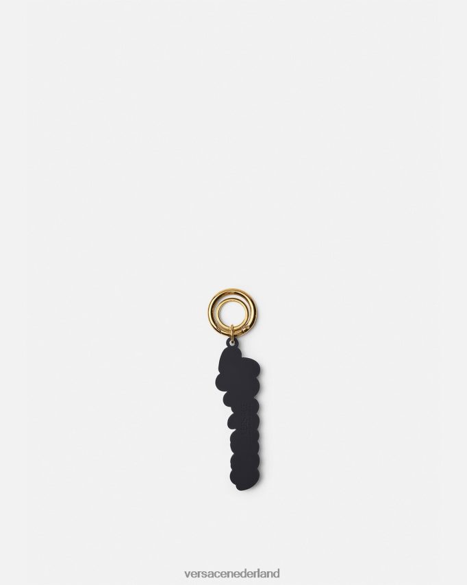 Versace Siliconen sleutelhanger met varsity-logo Heren zwart accessoires J2T4F41665