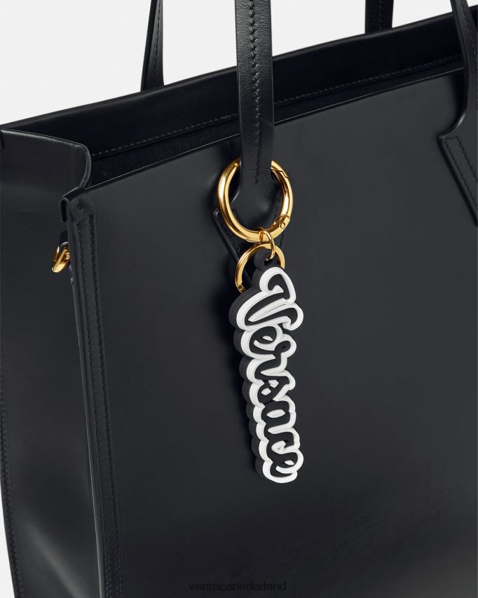 Versace Siliconen sleutelhanger met varsity-logo Heren zwart accessoires J2T4F41665