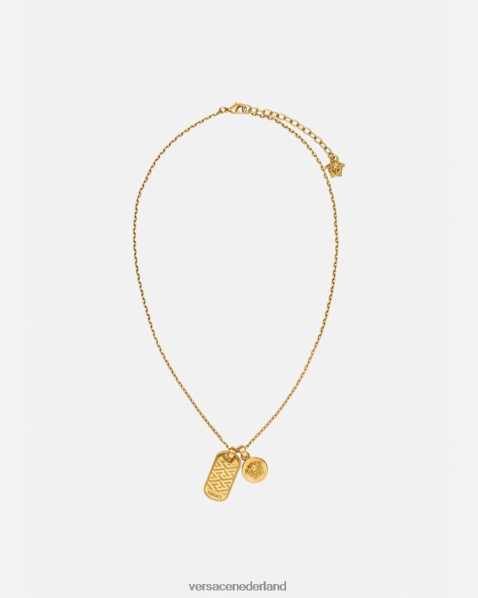 Versace la greca tag ketting Heren goud accessoires J2T4F41688