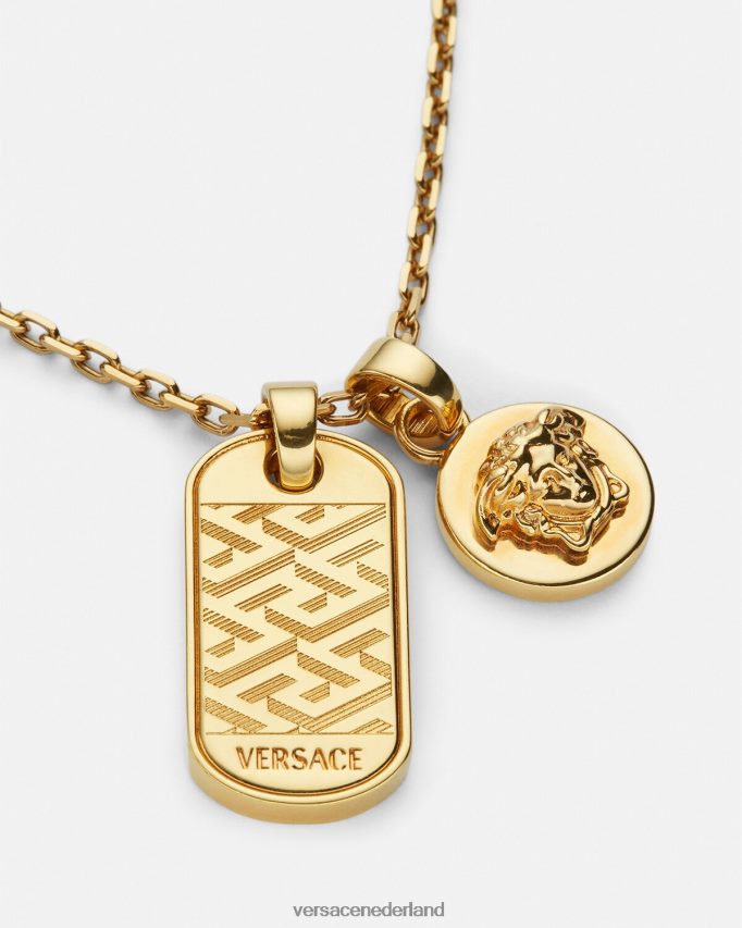 Versace la greca tag ketting Heren goud accessoires J2T4F41688