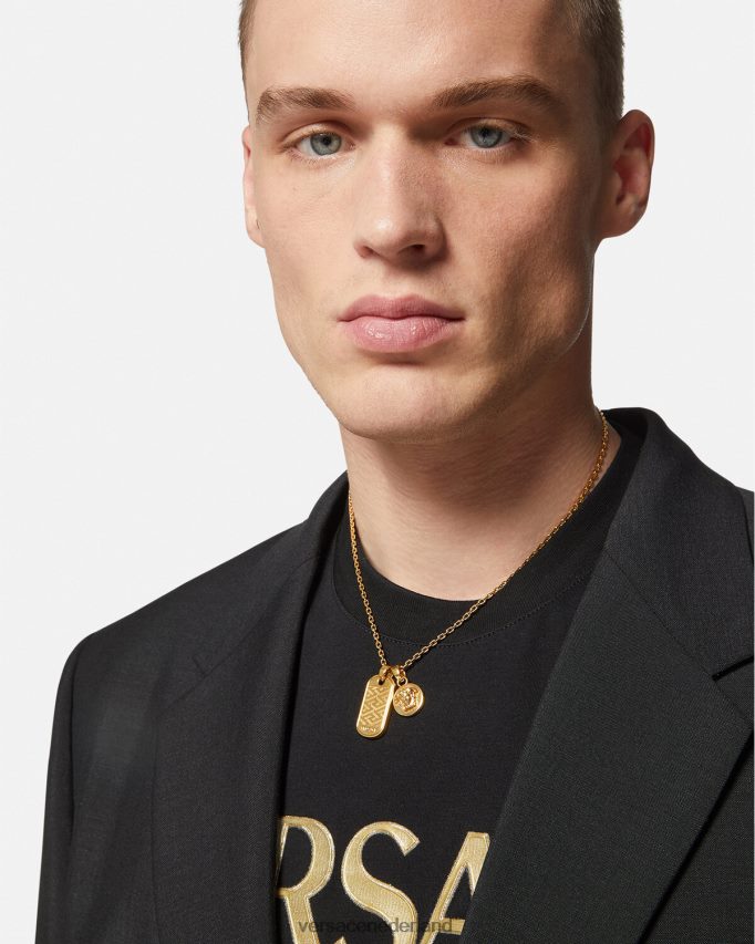 Versace la greca tag ketting Heren goud accessoires J2T4F41688