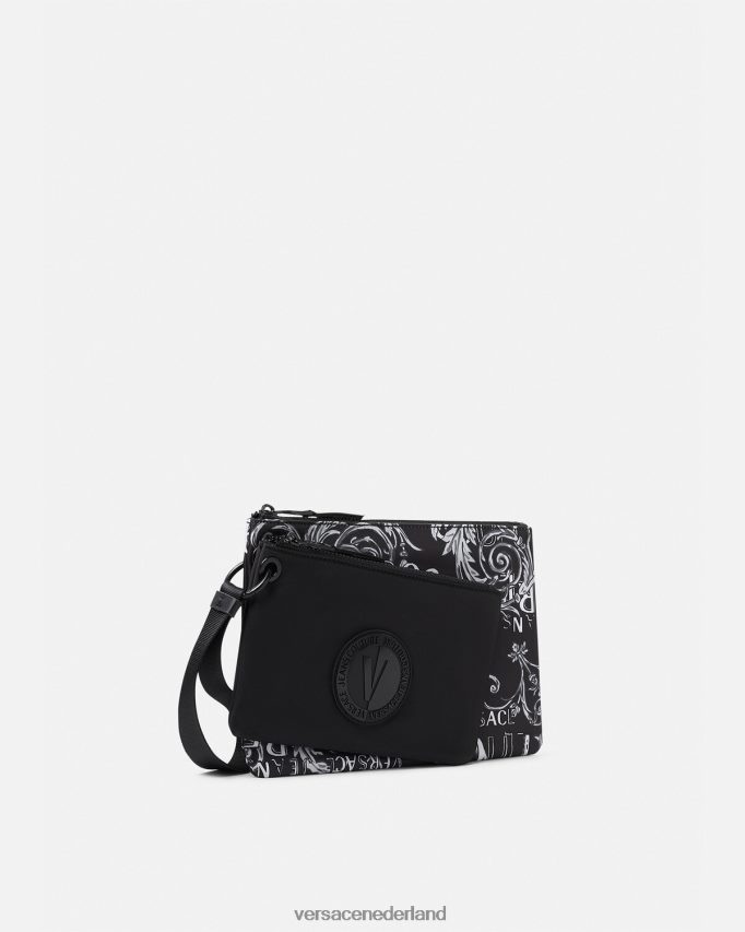 Versace Couture v-embleemzakje met dubbel logo Heren zwart grijs accessoires J2T4F42496