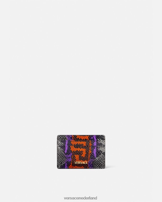 Versace Kaarthouder met Python Greca-print Heren afdrukken accessoires J2T4F41651