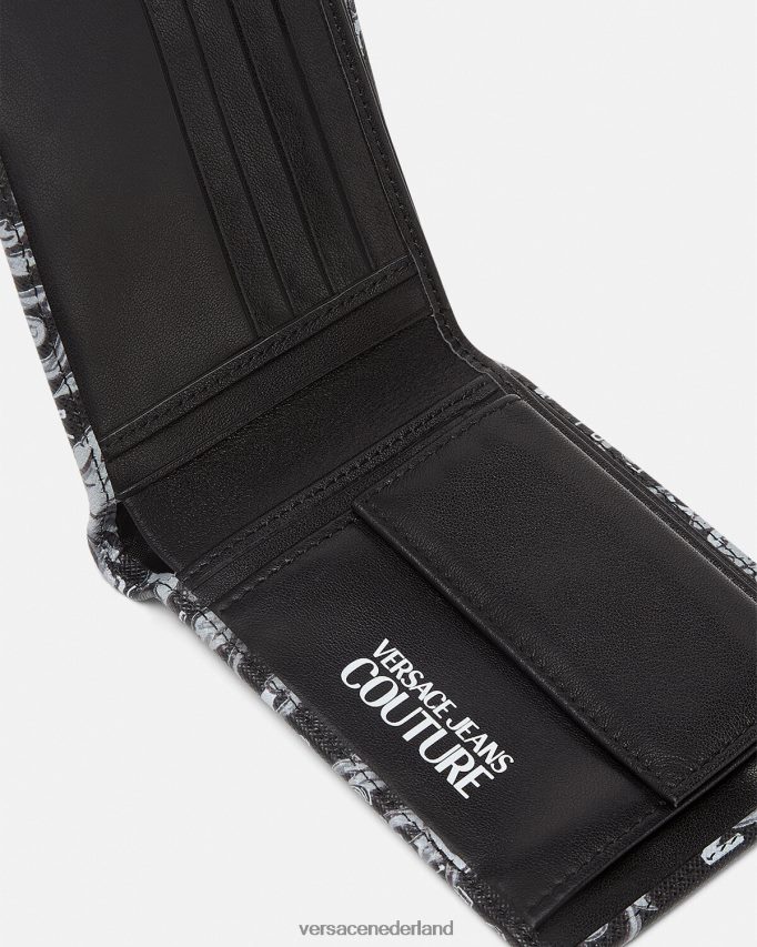 Versace Tweevoudige portemonnee met logo couture Heren zwart grijs accessoires J2T4F42516