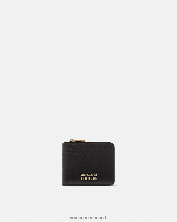 Versace Tweevoudige portemonnee met logo-snap Heren zwart accessoires J2T4F42474