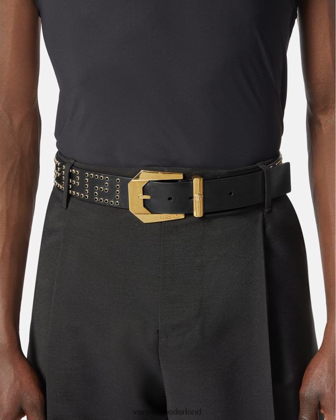 Versace Crystal Medusa Heritage leren riem Heren zwart accessoires J2T4F41624