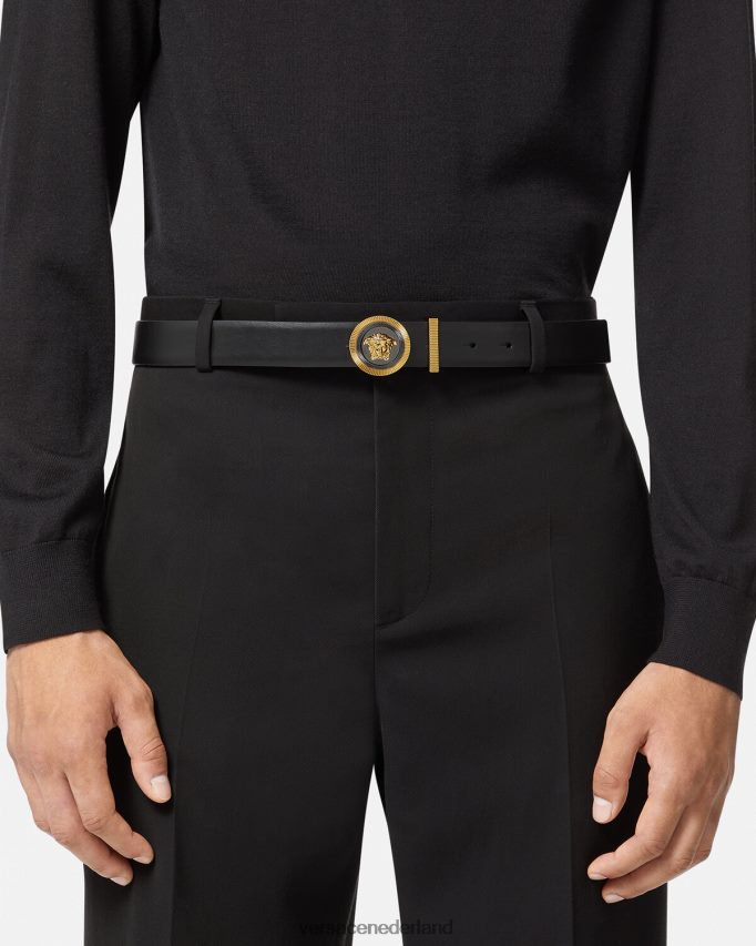 Versace Medusa Biggie leren riem Heren zwart goud accessoires J2T4F41610