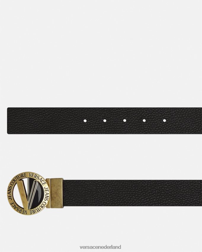 Versace Ronde riem met v-embleem Heren zwart accessoires J2T4F42473