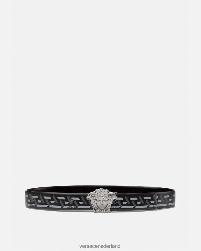 Versace la greca medusa omkeerbare riem Heren zwart grijs accessoires J2T4F41628