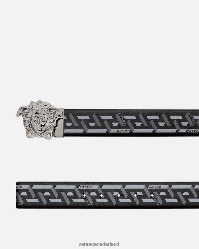 Versace la greca medusa omkeerbare riem Heren zwart grijs accessoires J2T4F41628