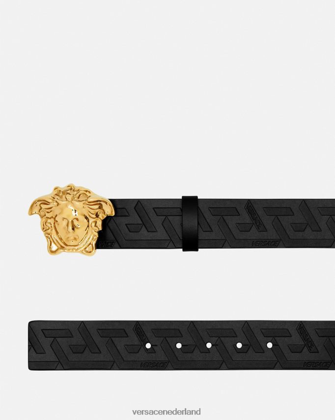 Versace la medusa greca leren riem Heren zwart accessoires J2T4F41623