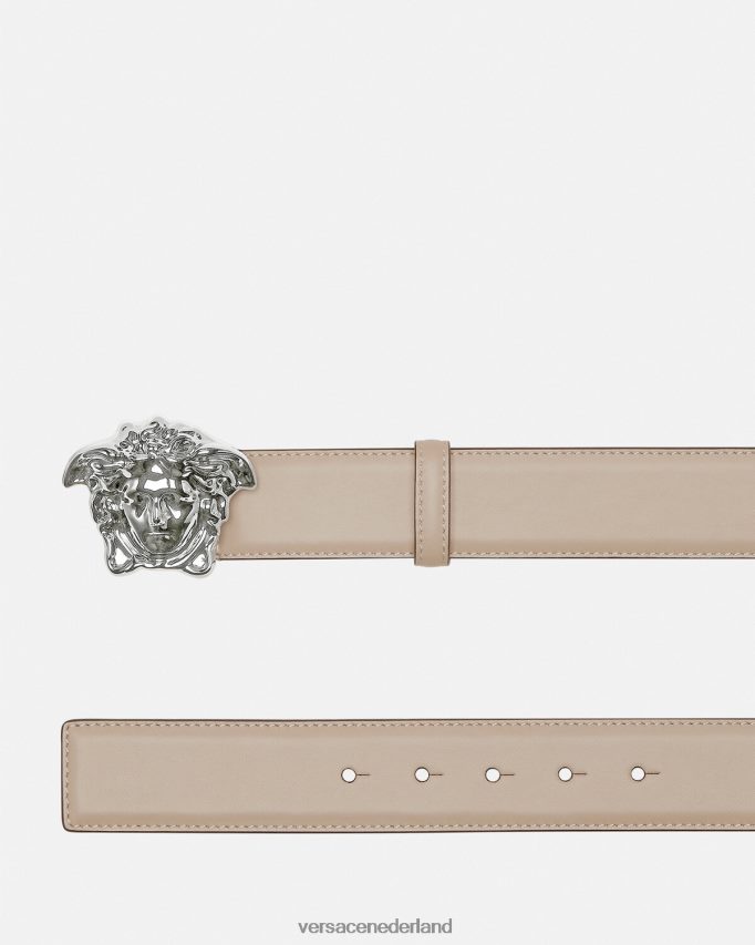Versace leren riem van la medusa Heren beige accessoires J2T4F41614