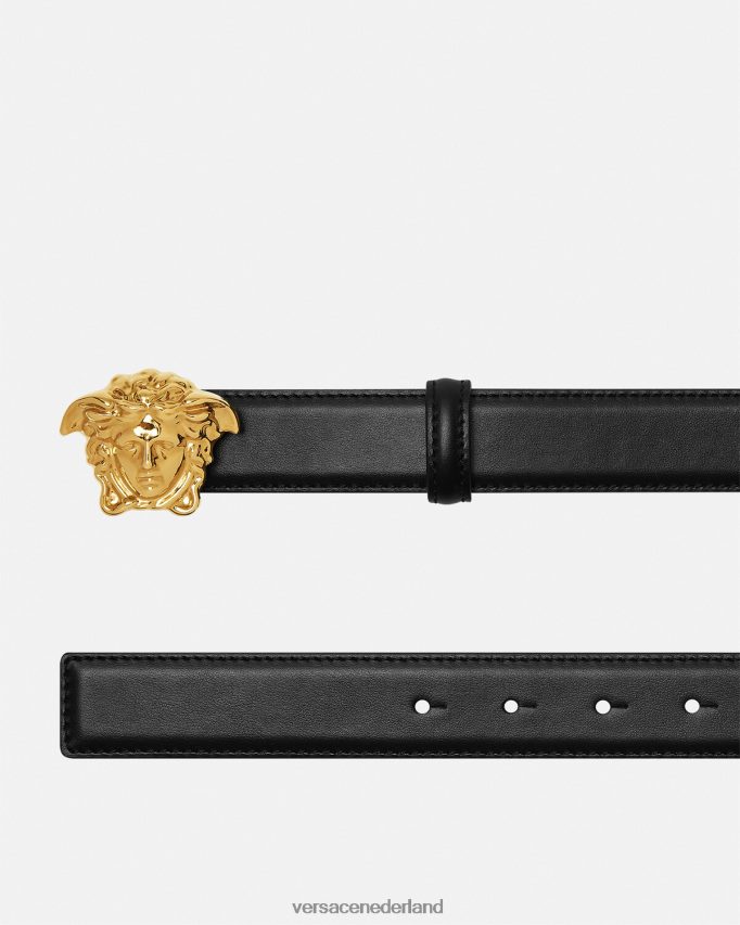 Versace leren riem van la medusa Heren zwart accessoires J2T4F41619