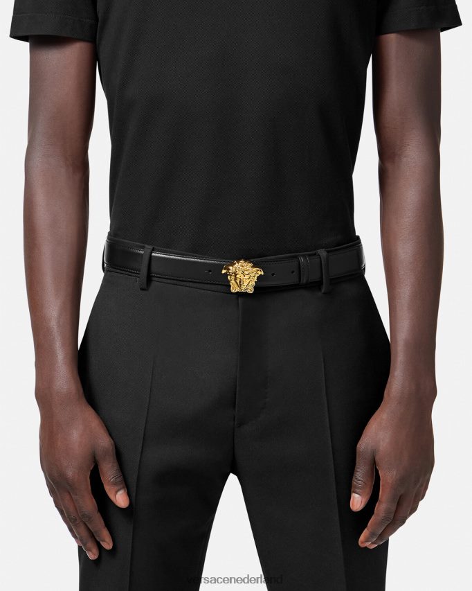 Versace leren riem van la medusa Heren zwart accessoires J2T4F41619