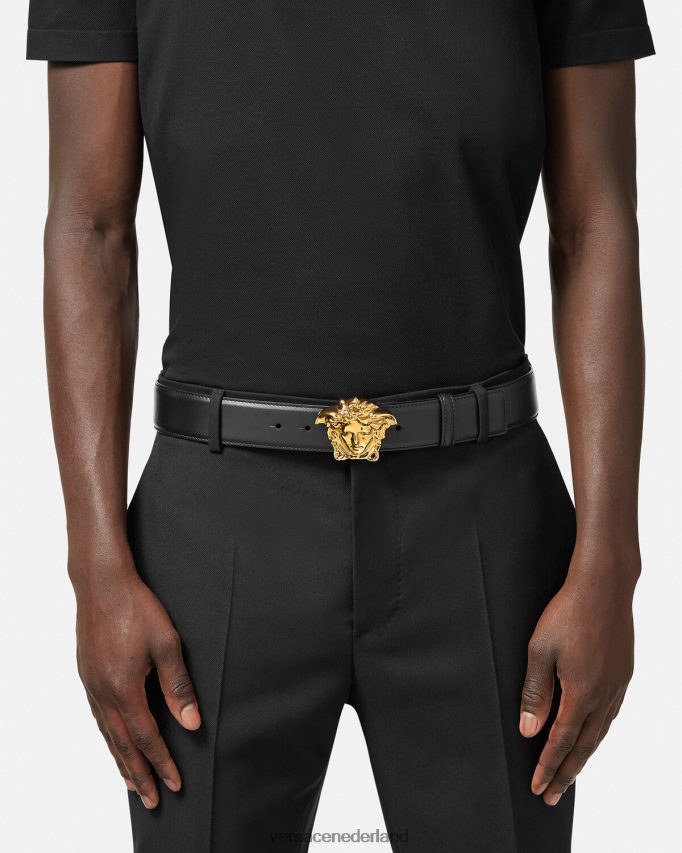 Versace leren riem van la medusa Heren zwart accessoires J2T4F41620