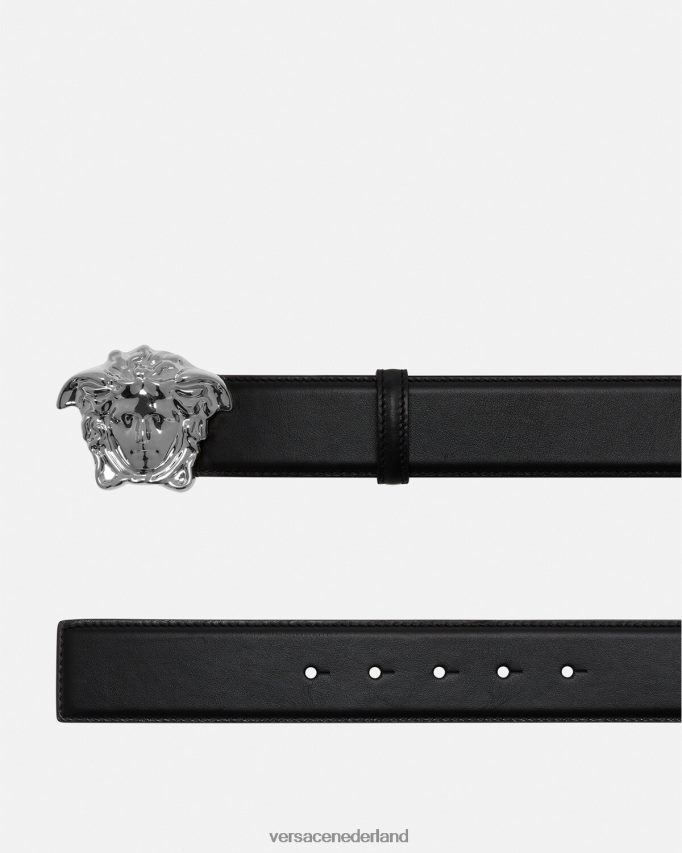 Versace leren riem van la medusa Heren zwart accessoires J2T4F41621