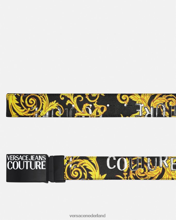 Versace omkeerbare coutureriem met logo Heren zwart goud accessoires J2T4F42505