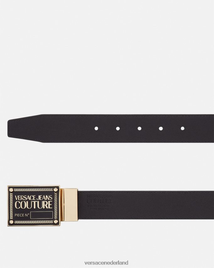 Versace omkeerbare coutureriem met logo Heren zwart goud accessoires J2T4F42506