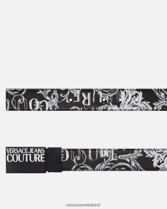 Versace omkeerbare coutureriem met logo Heren zwart grijs accessoires J2T4F42507