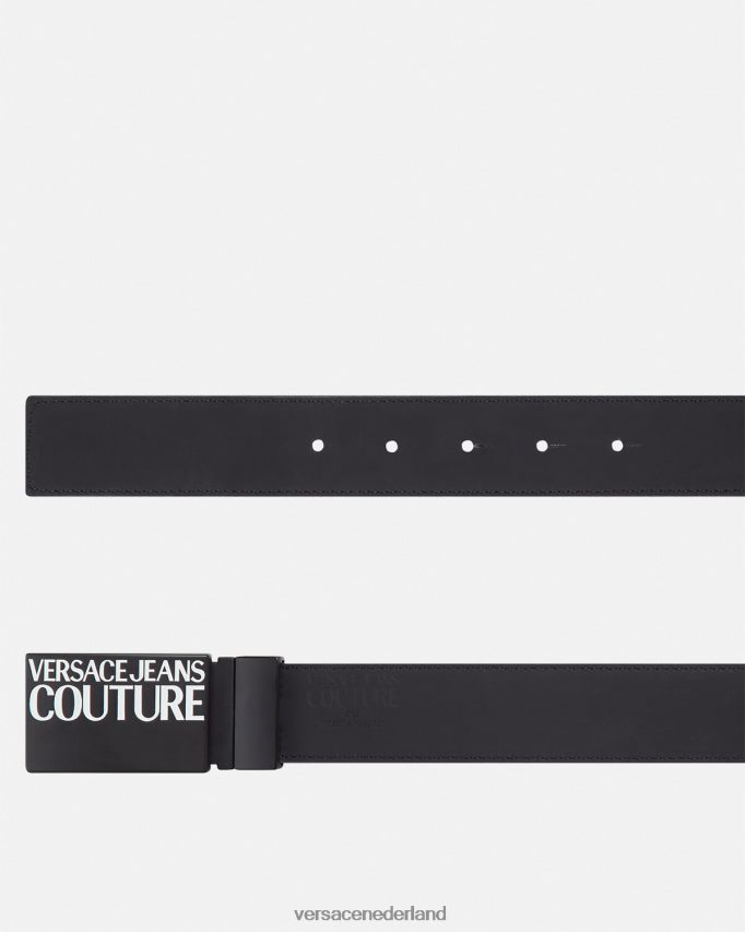Versace omkeerbare coutureriem met logo Heren zwart grijs accessoires J2T4F42507