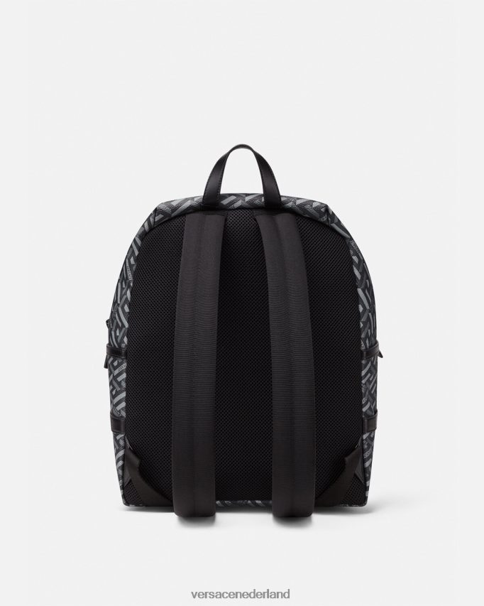 Versace La Greca kenmerkende rugzak Heren zwart grijs Tassen J2T4F41487