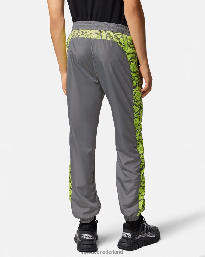 Versace Barocco silhouet gym trainingsbroek Heren grijs en limoen kleding J2T4F41460