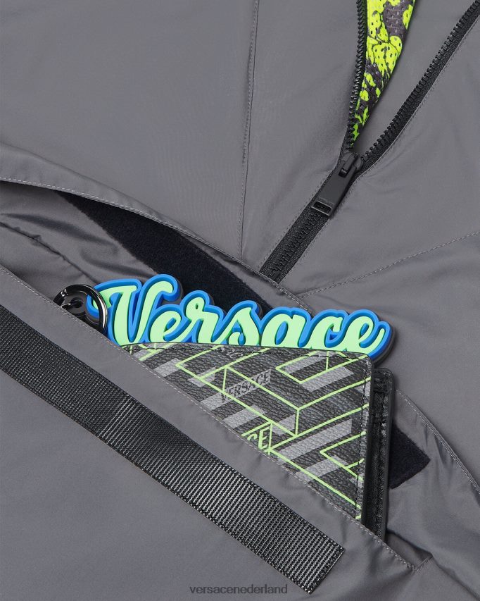 Versace Barocco silhouet gym trainingsjack Heren grijs en limoen kleding J2T4F41461