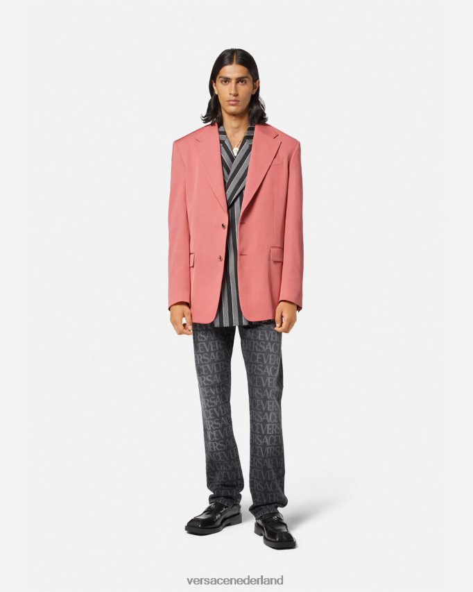 Versace Blazer met enkele rij knopen Heren roze kleding J2T4F41272