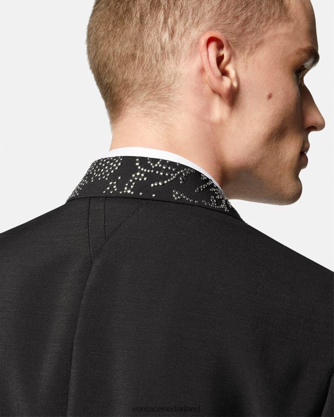 Versace Blazer met studs in baroksilhouet Heren zwart kleding J2T4F41275