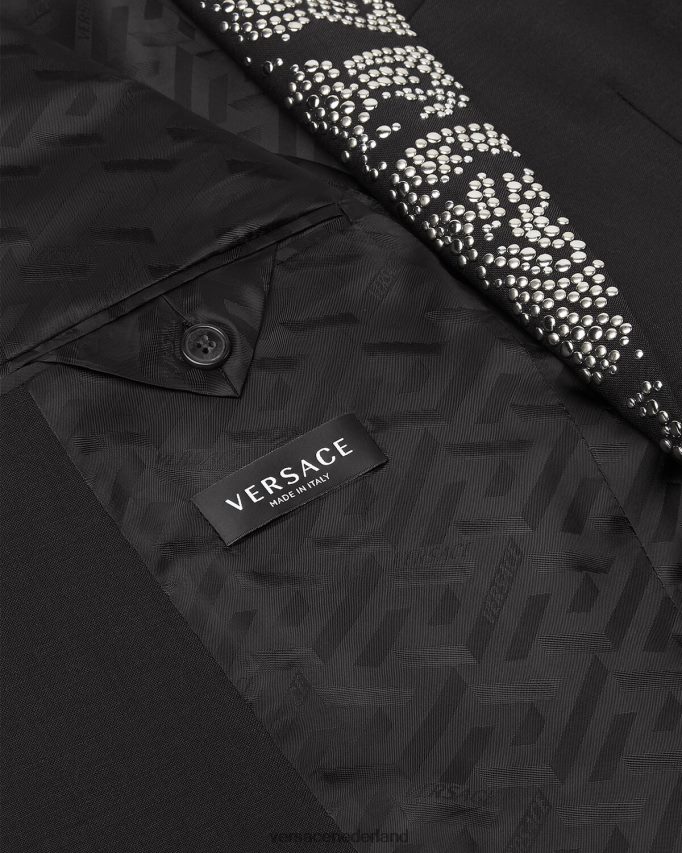 Versace Blazer met studs in baroksilhouet Heren zwart kleding J2T4F41275