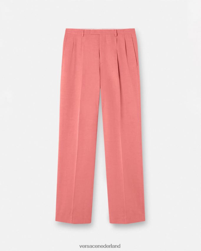 Versace Formele broek met wijde pijpen Heren roze kleding J2T4F41274