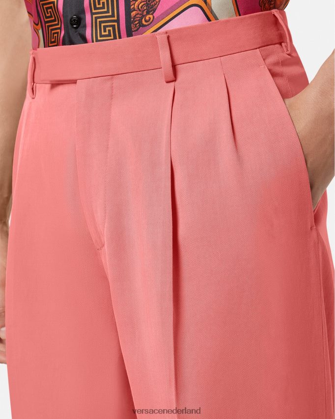 Versace Formele broek met wijde pijpen Heren roze kleding J2T4F41274