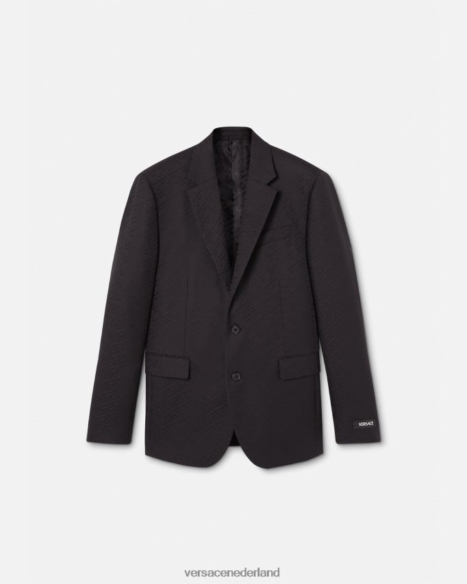 Versace La Greca getailleerde blazer Heren zwart kleding J2T4F41264