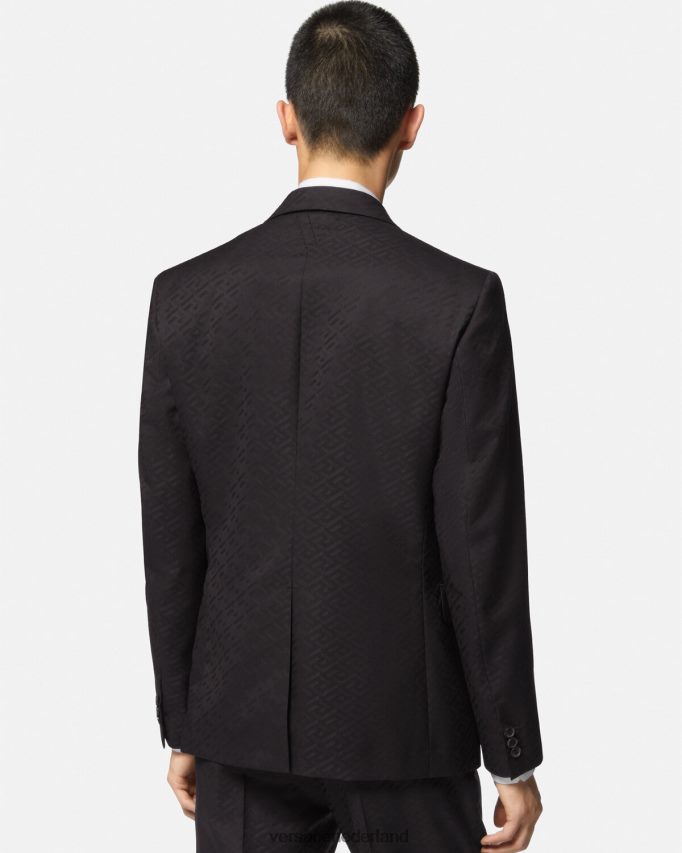 Versace La Greca getailleerde blazer Heren zwart kleding J2T4F41264