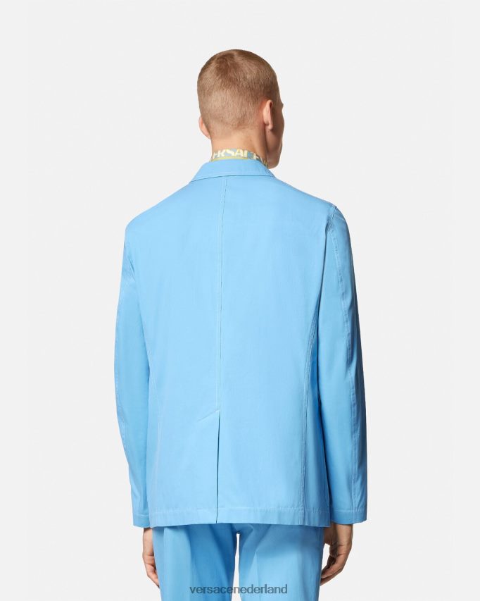 Versace Medusa Biggie blazer met enkele rij knopen Heren lichtblauw kleding J2T4F41266