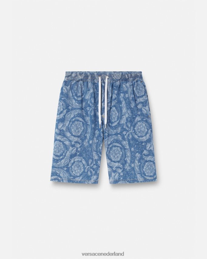 Versace Denim short in baroksilhouet Heren blauw & afdrukken kleding J2T4F41449