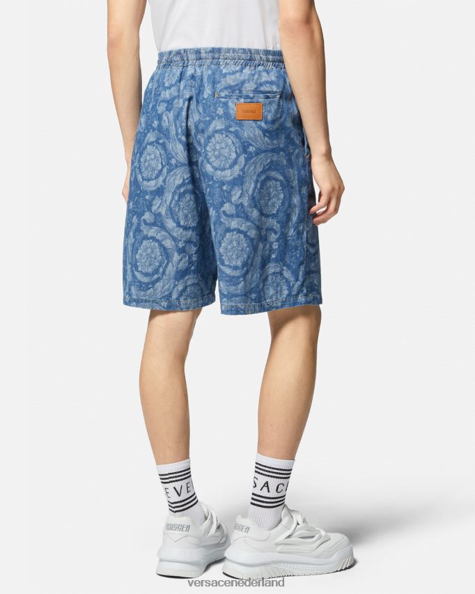 Versace Denim short in baroksilhouet Heren blauw & afdrukken kleding J2T4F41449