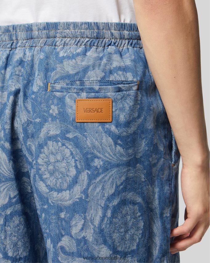 Versace Denim short in baroksilhouet Heren blauw & afdrukken kleding J2T4F41449