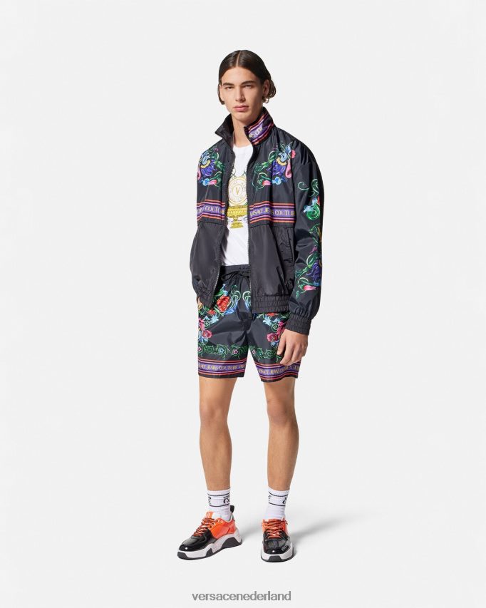 Versace Tuinbroek met v-embleem Heren zwart goud kleding J2T4F42435