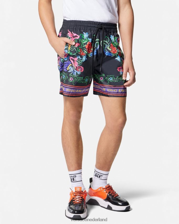Versace Tuinbroek met v-embleem Heren zwart goud kleding J2T4F42435