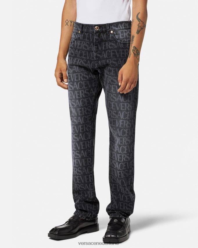Versace all-over jeans Heren zwart en afdrukken kleding J2T4F41446