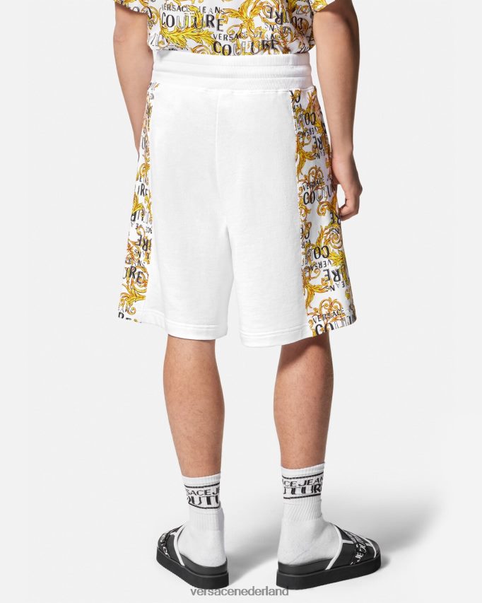Versace couture sweatshort met logo Heren goud en wit kleding J2T4F42424