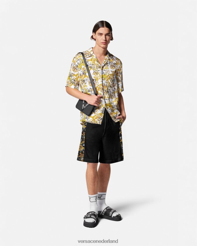 Versace couture sweatshort met logo Heren zwart goud kleding J2T4F42422