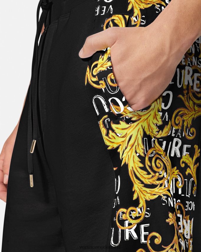 Versace couture sweatshort met logo Heren zwart goud kleding J2T4F42422