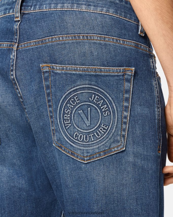 Versace jeans met v-embleem Heren blauw kleding J2T4F42383