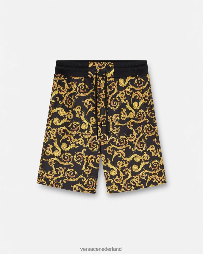 Versace schets couture sweatshort Heren zwart goud kleding J2T4F42382